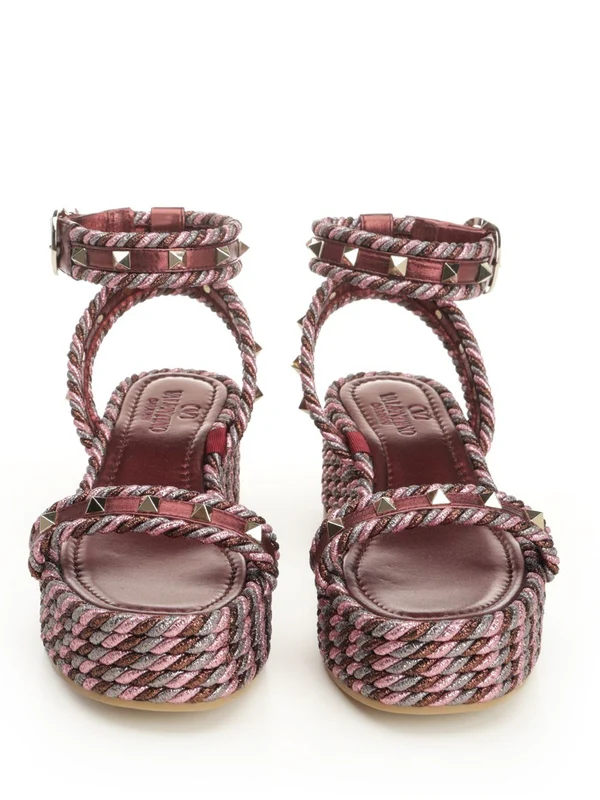 Valentino Purple Wedge Sandals - Image 5