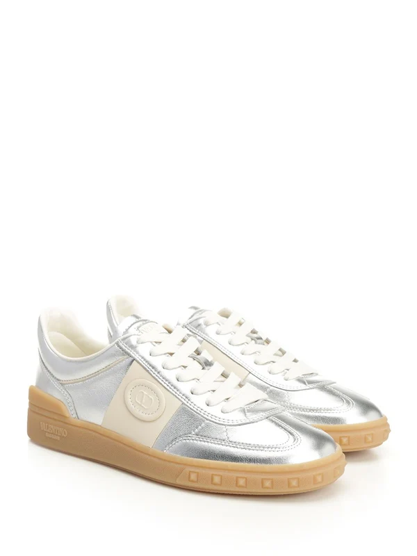 Valentino Silver Low Top Sneakers - Image 2