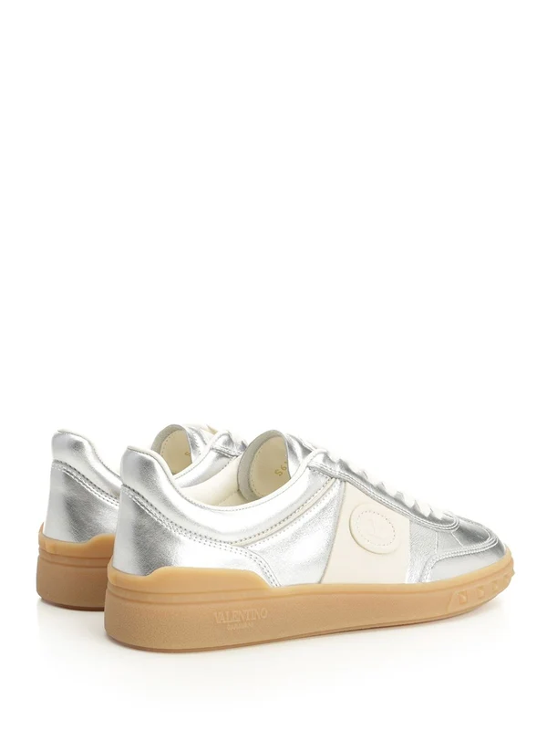Valentino Silver Low Top Sneakers - Image 3