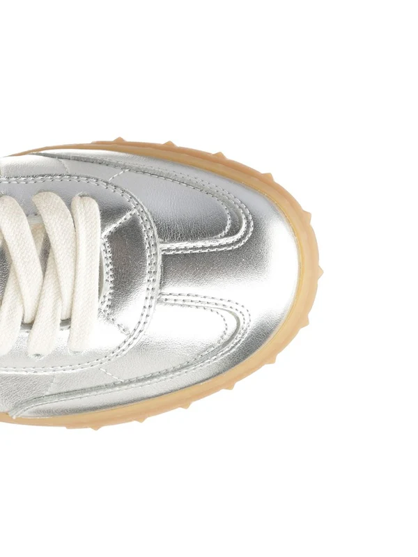 Valentino Silver Low Top Sneakers - Image 4