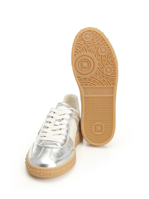 Valentino Silver Low Top Sneakers - Image 5