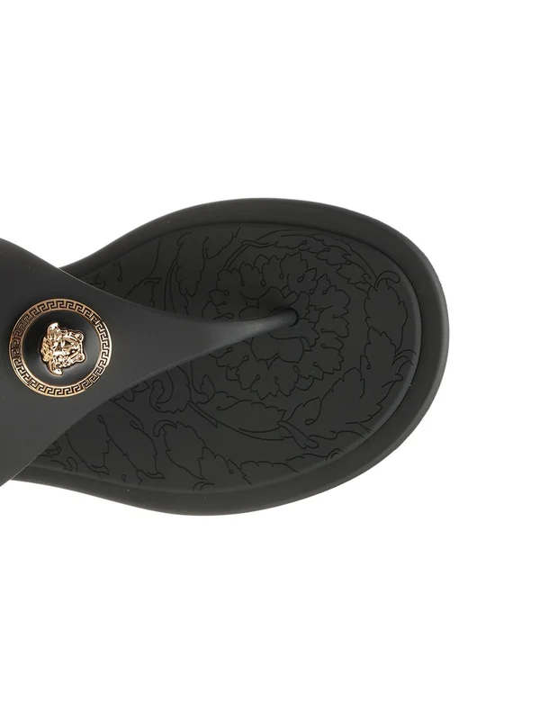 Versace Black Flip Flops - Image 4