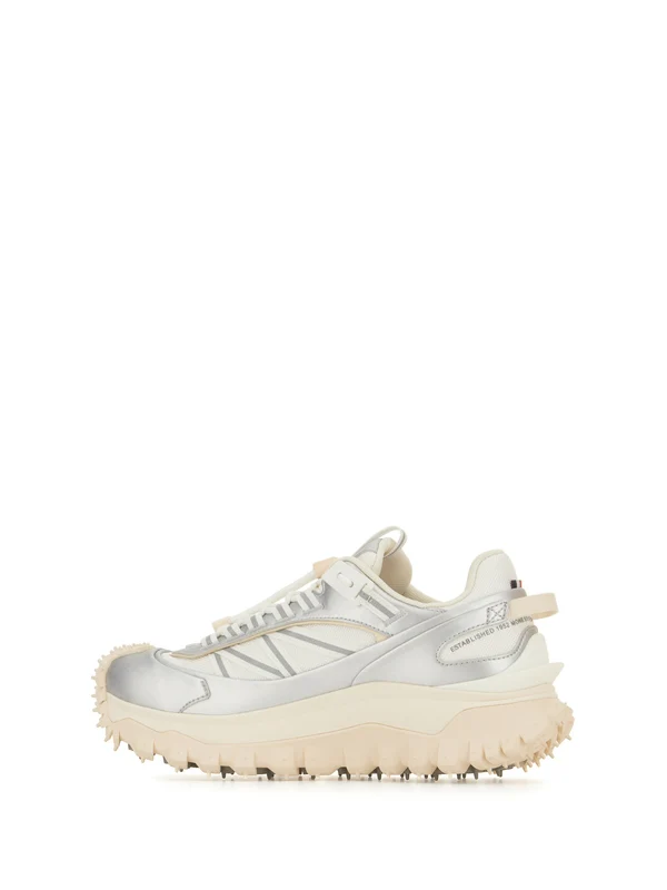 Moncler White Low Top Sneakers - Image 3