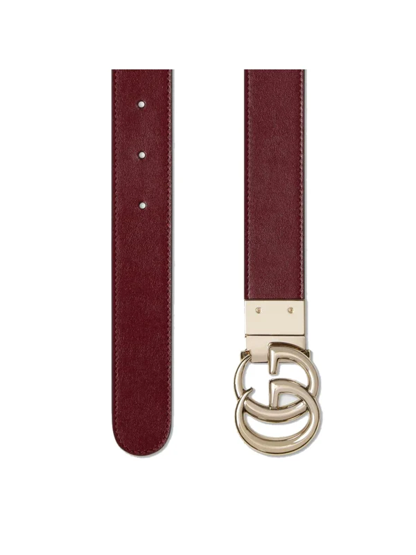Gucci Burgundy Leather Belts - Image 3