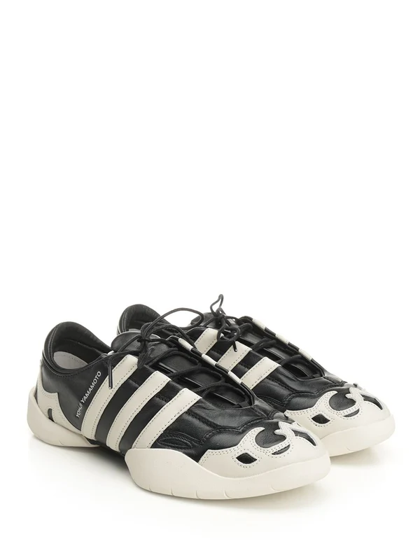 Y-3 Black Low Top Sneakers - Image 2