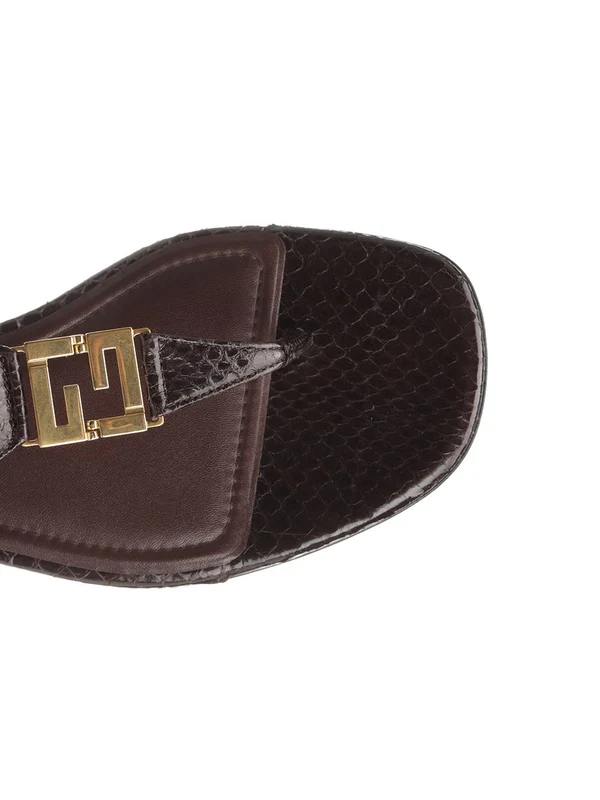 Fendi Burgundy Flip Flops - Image 4