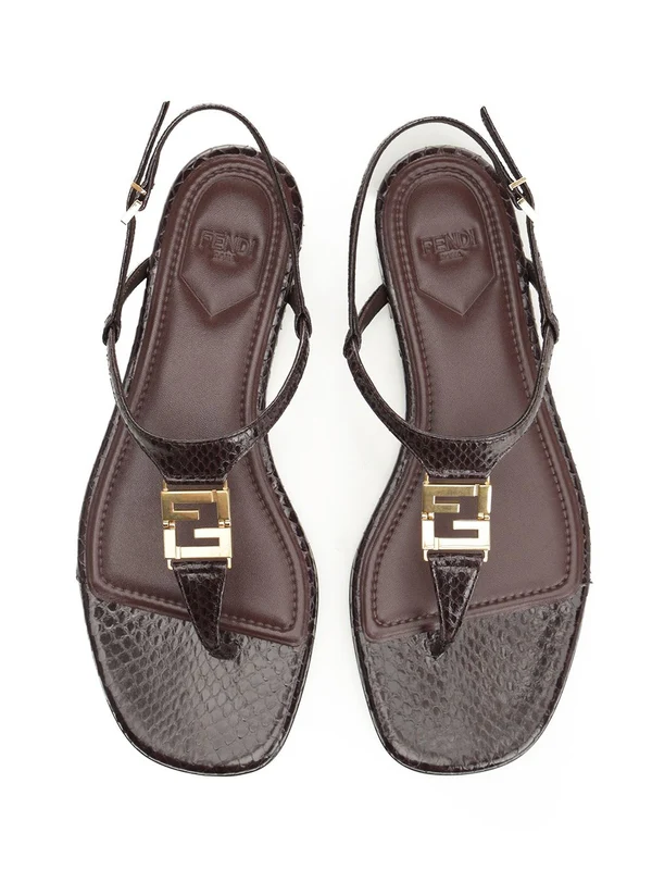Fendi Burgundy Flip Flops - Image 5
