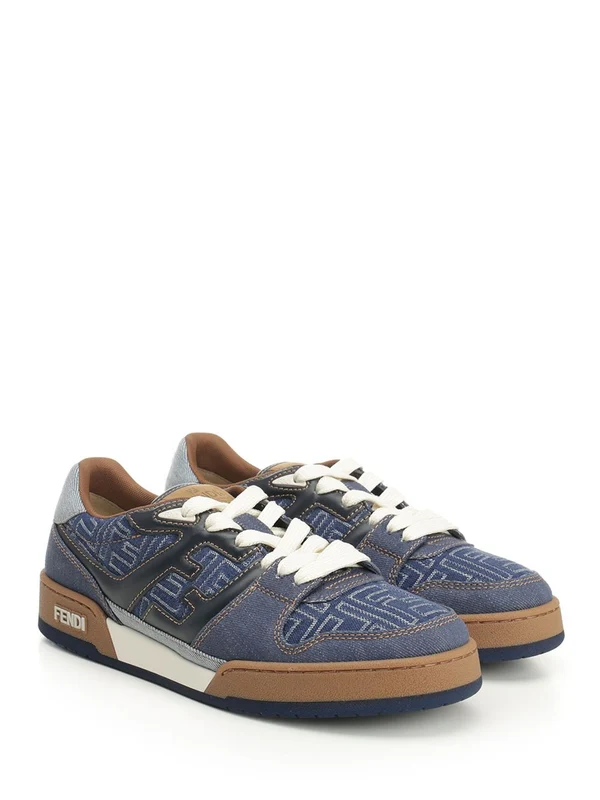 Fendi Blue Low Top Sneakers - Image 2