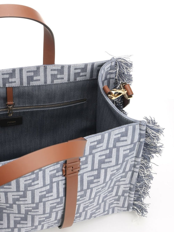 Fendi Summer Ff Blue Tote Bags - Image 4