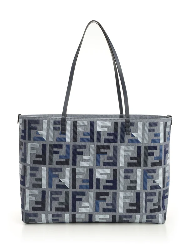 Fendi Roll Large Blue Tote Bags - Image 3