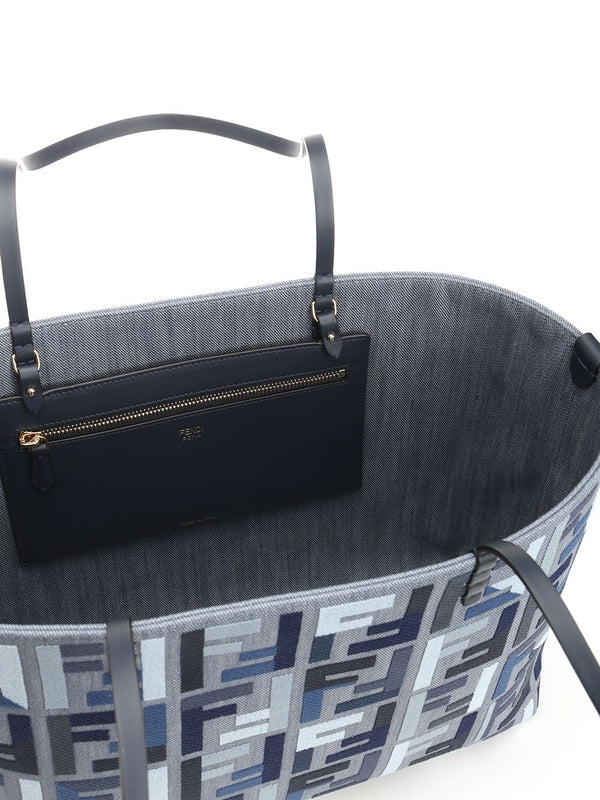 Fendi Roll Large Blue Tote Bags - Image 4