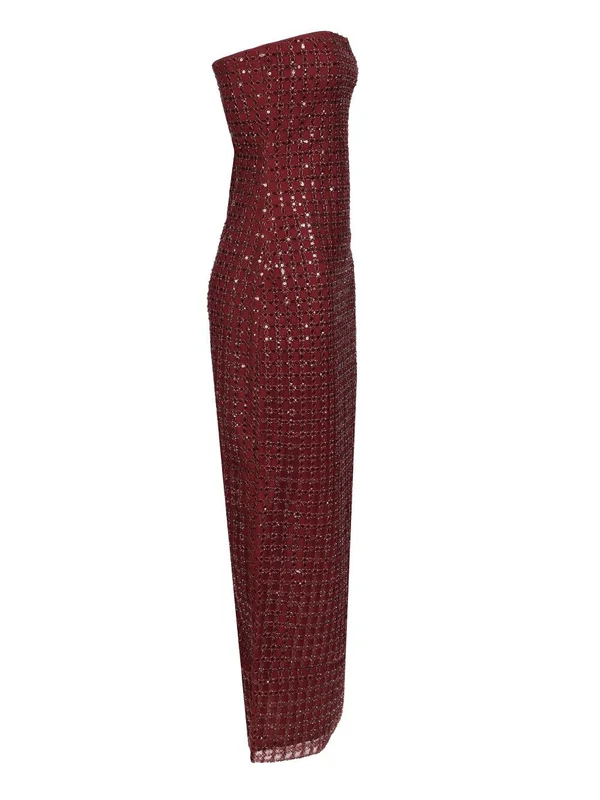 Rotate Burgundy Midi Dress - Image 3