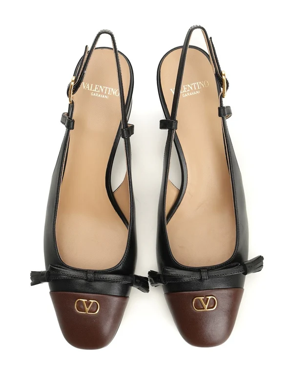 Valentino Black Slingback Heels - Image 5