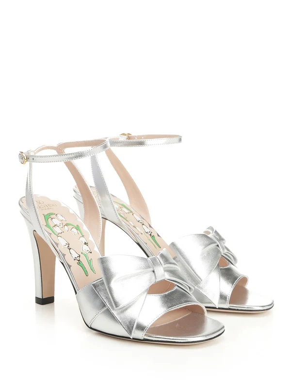 Valentino Silver Sandal Heels - Image 2