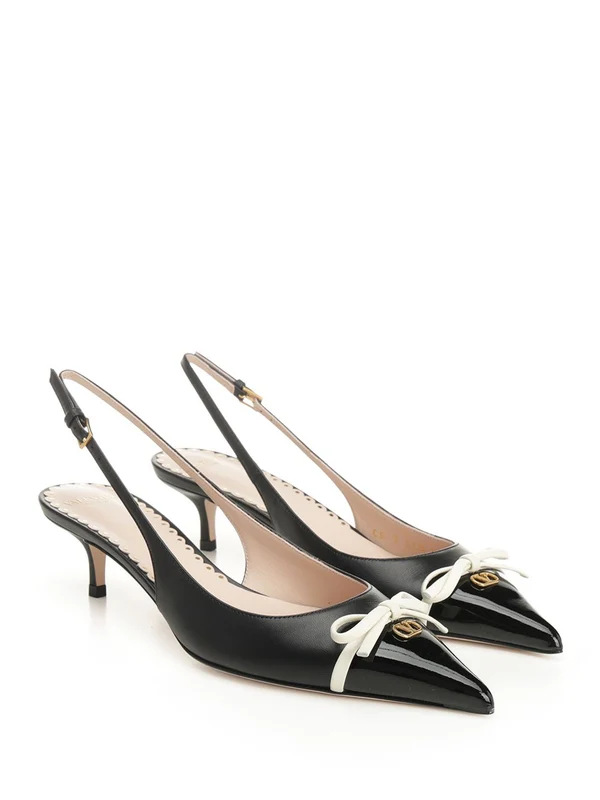 Valentino Black Slingback Heels - Image 2