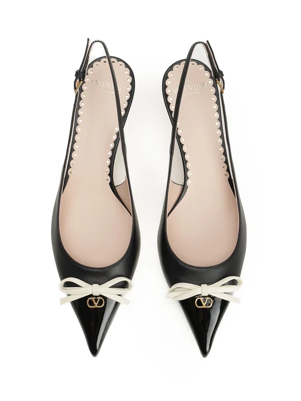Valentino Black Slingback Heels - Image 5