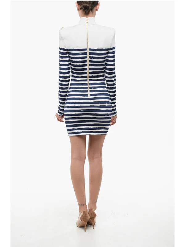 Balmain Blue Mini Dress - Image 2