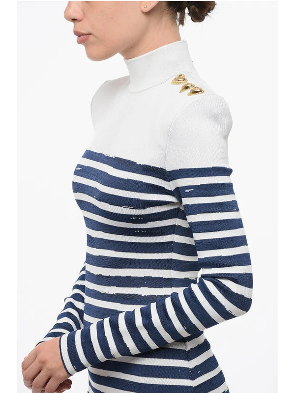 Balmain Blue Mini Dress - Image 3