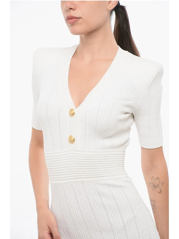 Balmain White Mini Dress - Image 3