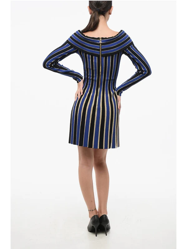 Balmain Blue Mini Dress - Image 2