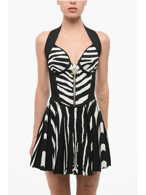 Balmain Black White Mini Dress - Image 4