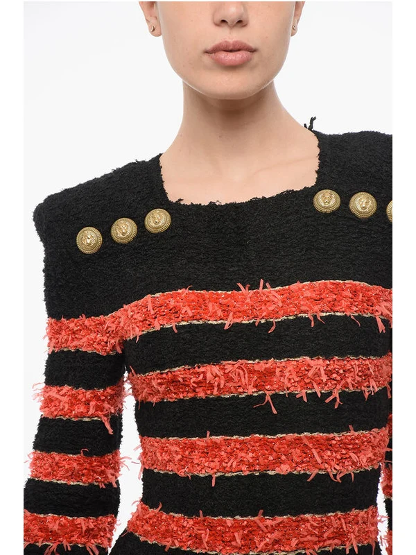 Balmain White Red Mini Dress - Image 3