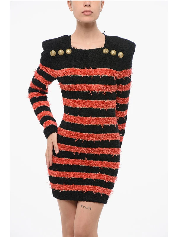 Balmain White Red Mini Dress - Image 4