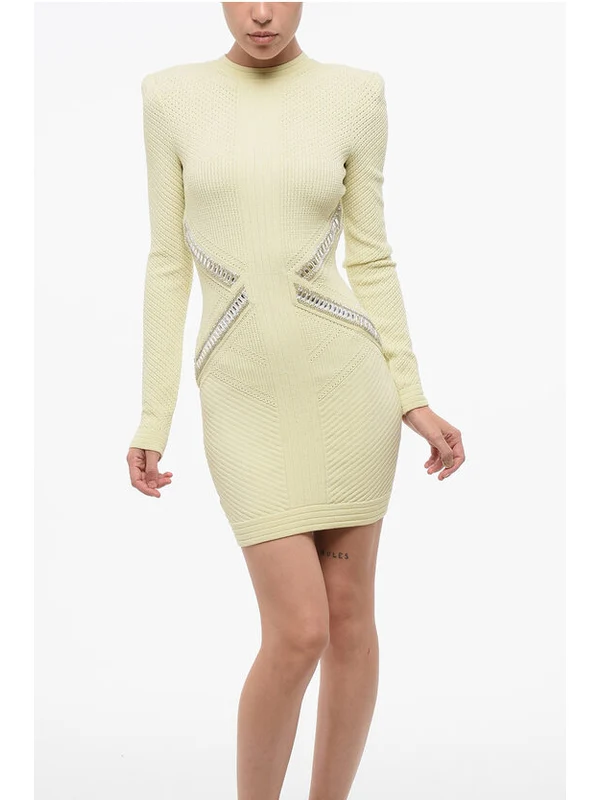 Balmain Yellow Mini Dress - Image 4