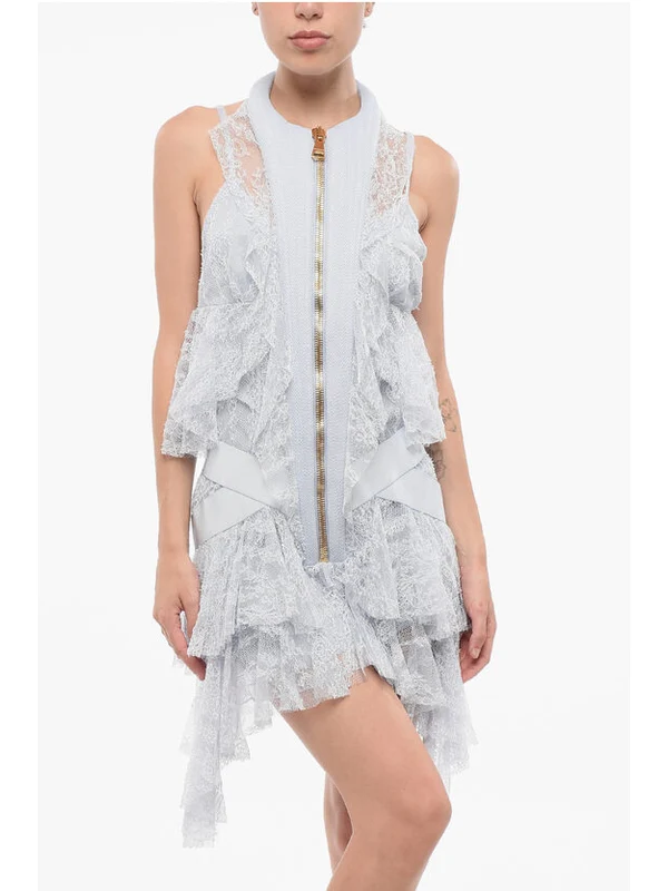 Balmain Blue Mini Dress - Image 4