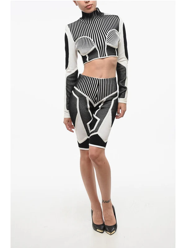 Balmain Black White Mini Dress - Image 4