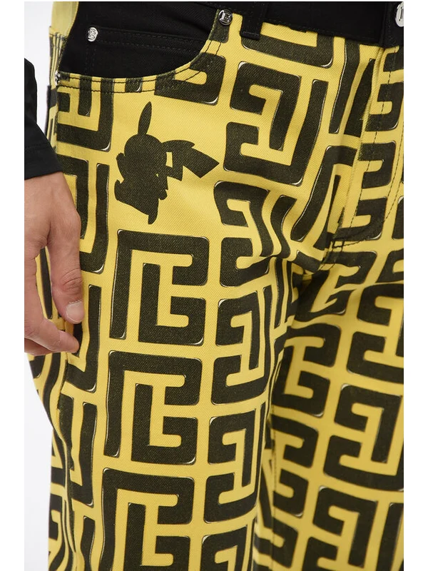 Balmain Yellow Denim Pants - Image 3