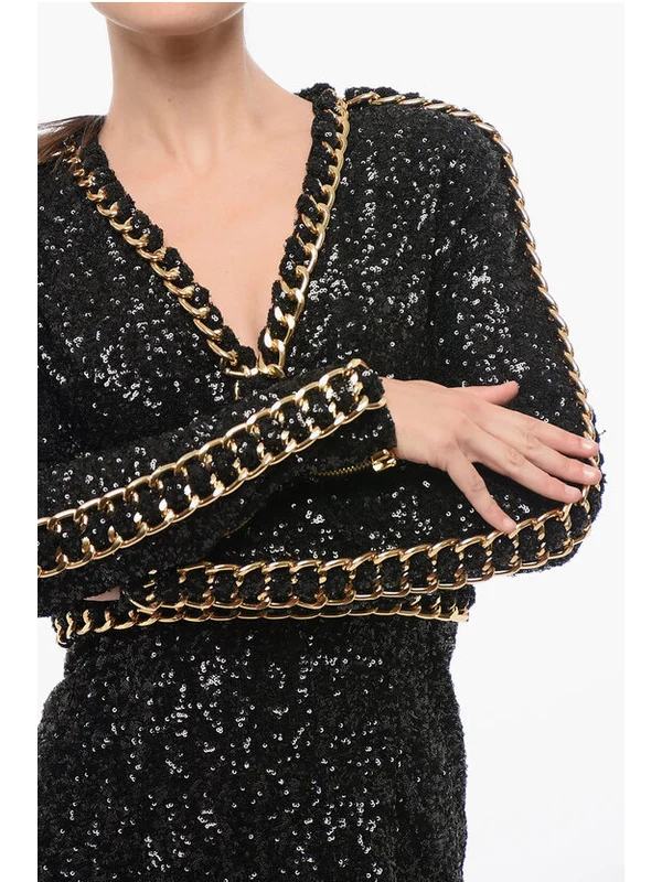 Balmain Black Mini Dress - Image 3