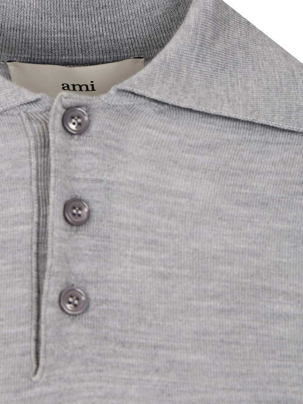 Ami Grey Polo Shirts - Image 3