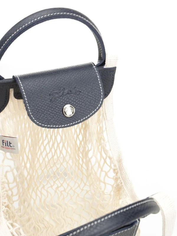 Longchamp Blue Ivory Tote Bags - Image 4
