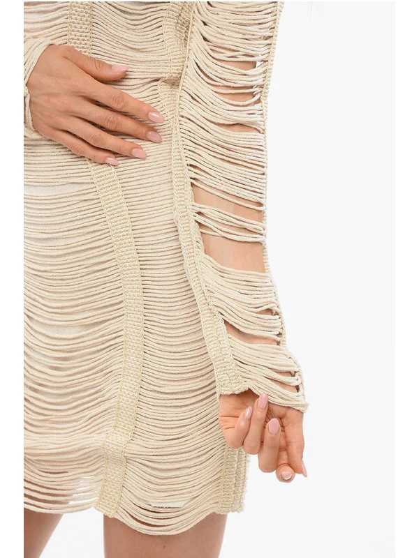 Balmain Beige Mini Dress - Image 3