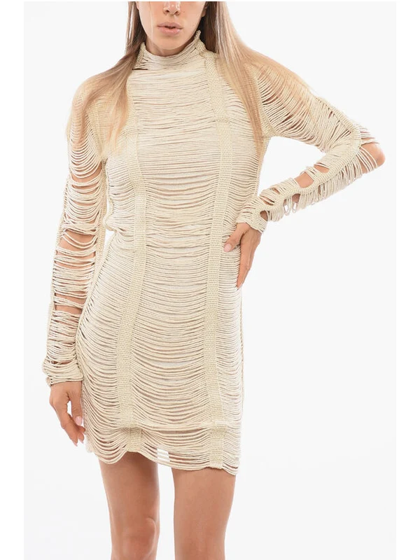 Balmain Beige Mini Dress - Image 4