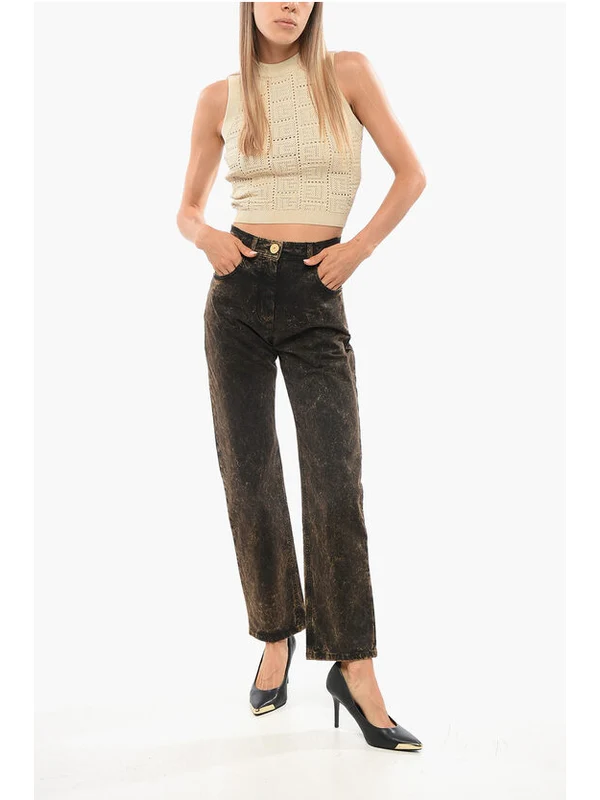 Balmain Brown Denim Pants - Image 4