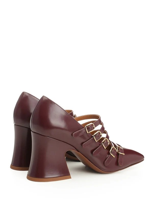 Chloe Burgundy Pumps Heels - Image 3