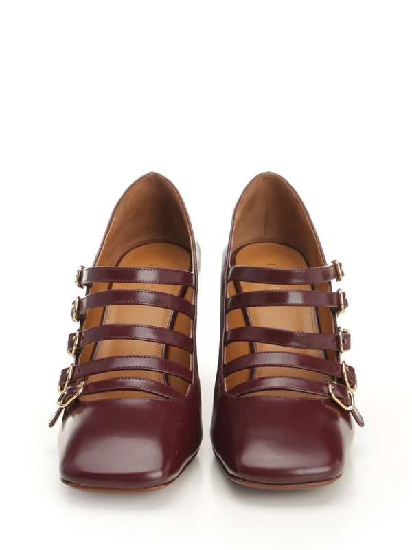 Chloe Burgundy Pumps Heels - Image 5