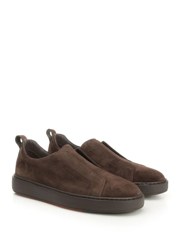 Santoni Brown Low Top Sneakers - Image 2