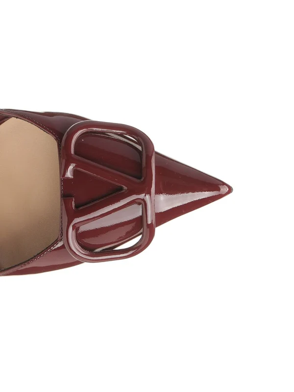 Valentino Burgundy Slingback Heels - Image 4