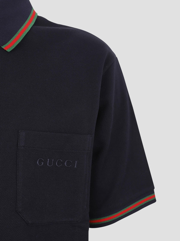 Gucci Navy Polo Shirts - Image 3