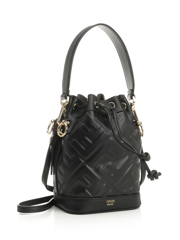 Fendi Montresor Ff Mini Black Bucket Bags - Image 2