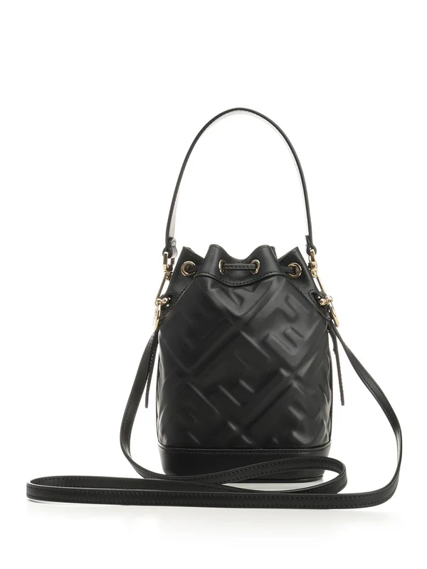 Fendi Montresor Ff Mini Black Bucket Bags - Image 3