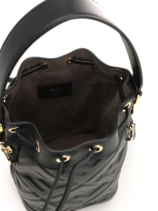 Fendi Montresor Ff Mini Black Bucket Bags - Image 4