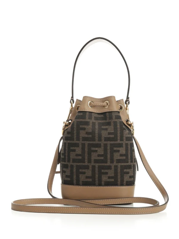 Fendi Montresor Ff Mini Brown Bucket Bags - Image 3