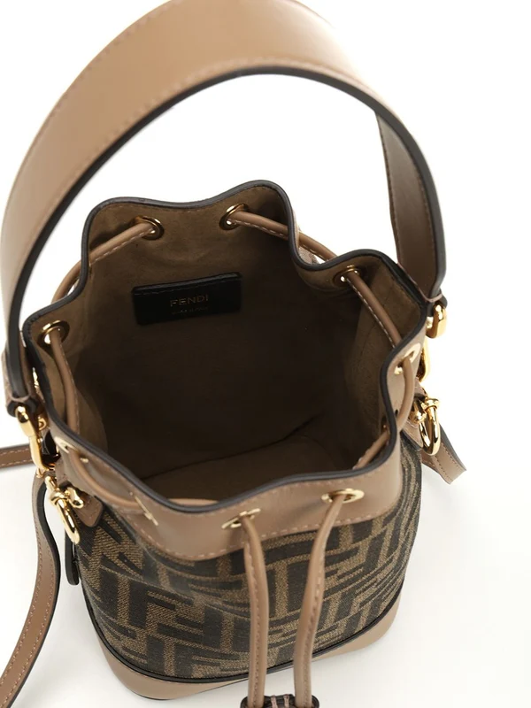 Fendi Montresor Ff Mini Brown Bucket Bags - Image 4