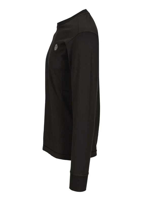 Stone Island Black Long Sleeve - Image 3