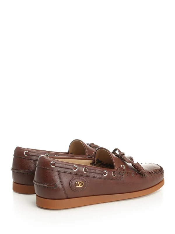 Valentino Brown Boat Shoes - Image 3