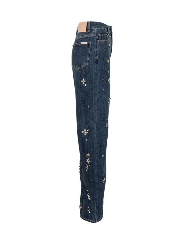 Self-Portrait Blue Denim Pants - Image 3